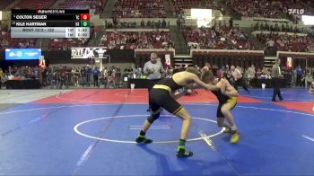 152 lbs Champ. Round 1 - Colton Seger, Team Champs vs Kile Hartman, HUGHESVILLE SPARTANS