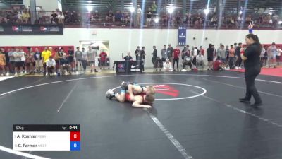 57 kg Semifinal - Alan Koehler, Nebraska Wrestling Training Center vs Charlie Farmer, West Point Wrestling Club