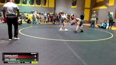 80 lbs Round 1 - Theo Wheat, Cavalier Wrestling Club vs Thomas Scott, Bison Takedown Club