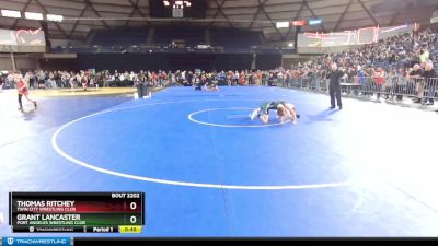 78 lbs Cons. Round 5 - Thomas Ritchey, Twin City Wrestling Club vs Grant Lancaster, Port Angeles Wrestling Club