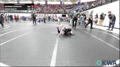 61 lbs Consolation - Maximus Crawford, Southmoore SaberCats Wrestling vs Kenan Smalts, Team Worx Wrestling Club