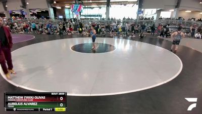 100 lbs 3rd Place Match - Aurelius Alvarez, Texas vs Matthew (YaYa) Olivas, Mission Wrestling Club