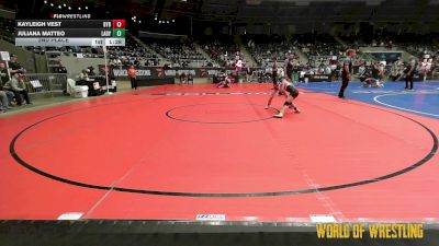 68 lbs 2nd Place - Kayleigh Vest, Backyard Brawlers vs Juliana Matteo, Lady Warriors Wrestling Club