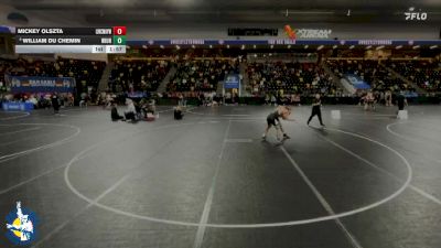 132 lbs Champ. Round 1 - Mickey Olszta, New Lenox (Lincoln-Way West) vs William Du Chemin, Wilmot Union