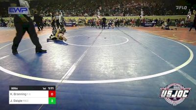 88 lbs Round Of 16 - Kinsler Branning, F-5 Grappling vs Jon-Reggie Daigle, Predator Wrestling