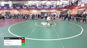 160 lbs 5th Place - Jake Ashman, Natick vs Calvin Stiles, Minnechaug