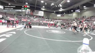 3A 157 lbs Cons. Round 2 - Holden Zeeman, Grantsville vs Taven Clark, Morgan