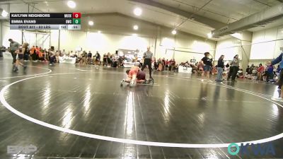 83 lbs Rr Rnd 5 - Kai'lynn Neighbors, Muskogee Rougher Youth Wrestling vs Emma Evans, Bartlesville Wrestling Club
