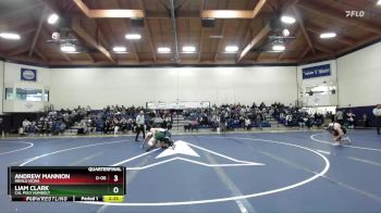 285 lbs Quarterfinal - Liam Clark, Cal Poly Humbolt vs Andrew Mannion, Menlo NCWA