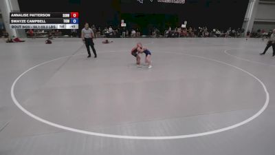 56.1-59.3 lbs Champ. Rd Of 16 - Annalise Patterson, Steel City Reloaded Wrestling Club vs Swayze Campbell, The Island City Misfits Elite Wrestling