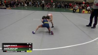 60 lbs Champ. Round 1 - Gunner Schultz, Aviators vs Parker Begalske, Outlaw Wrestling Club