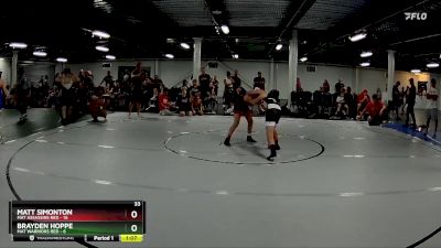 92 lbs Placement (4 Team) - Brayden Hoppe, Mat Warriors Red vs Matt Simonton, Mat Assassins Red