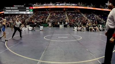 126 lbs 5th Place Match - Gianna Slusser, Garner Magnet High School vs Tasia Neadeau, Swain County 