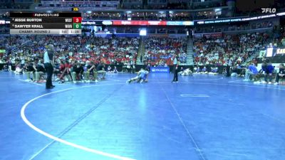 1A-120 lbs Champ. Round 2 - Sawyer Krall, Wapsie Valley vs Jesse Burton, Westwood, Sloan