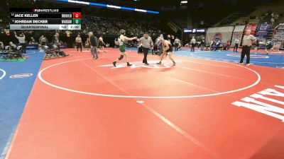 144 Class 1 lbs Quarterfinal - Johrdan Decker, Warsaw vs Jace Keller, Brookfield