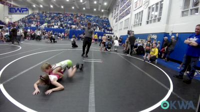 61 lbs Consi Of 4 - Jaleigh Barker, Choctaw Ironman Youth Wrestling vs Dalton Scruggs, Hennessey Takedown Club