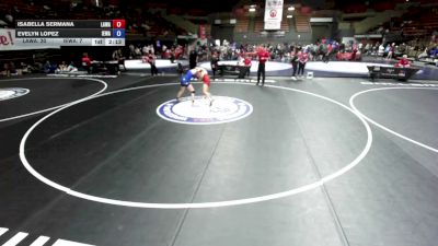 130 lbs Isabella Sermana, LAWA - Los Angles Wrestling Association vs Evelyn Lopez, IEWA - Inland Empire Wrestling Association