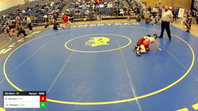 12U Boys - 74 lbs Champ. Round 2 - Dominic Bowen, Michigan Premier WC vs Henry Riesen, The Fort Hammers Wrestling