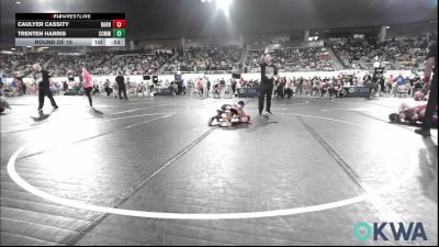 52 lbs Round Of 16 - Caulyer Cassity, Barnsdall Youth Wrestling vs Trenten Harris, Commandos Wrestling Academy