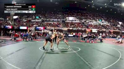 A - 215 lbs Quarterfinal - Ashton Orthman, Hardin vs Jack Pallett, Fergus (Lewistown)