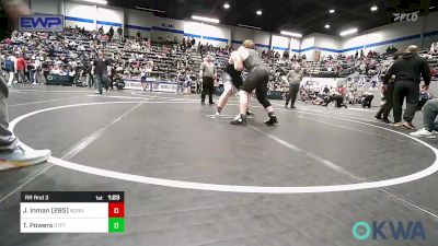 285 lbs Rr Rnd 3 - Jaxon Inman (285), Norman North vs Tatum Powers, Standfast