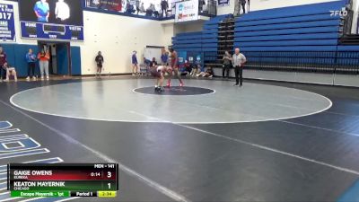 141 lbs Quarterfinal - Keaton Mayernik, Chicago vs Gaige Owens, Eureka