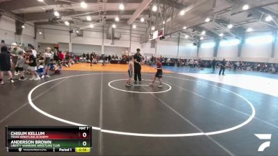 100 lbs 1st Place Match - Anderson Brown, Liberty Warriors Wrestling Club vs Chisum Kellum, Texas Wrestling Academy