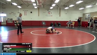 138 lbs Cons. Round 2 - Kohl Lair, Burlington vs Carson Sedore, New London