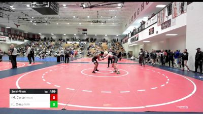 165 lbs Semifinal - Marquis Carter, Woodland Wrestling vs Logan Crisp, Guerrilla Wrestling Academy