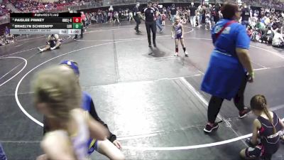 52-55 lbs Semifinal - Paislee Pinney, Hawks Wrestling Club (Lincoln) - Girls vs Braelyn Schrempp, League Of Heroes