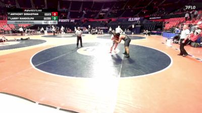 2A 285 lbs Quarterfinal - Anthony Sebastian, Elmhurst (IC Catholic) vs Larry Randolph, Galesburg (H.S.)