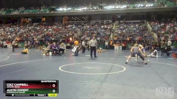 4A 145 lbs Quarterfinal - Colt Campbell, Hickory Ridge vs Austin Emmert, Mooresville Senior