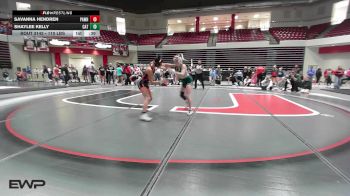 110 lbs Consi Of 8 #2 - Savanna Hendren, Pawhuska High School Girls vs Shaylee Kelly, Catoosa High School Girls