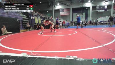 91-98 lbs Rr Rnd 1 - Zoie Gregory, Tulsa Blue T Panthers vs Presley Williams, Sperry Wrestling Club