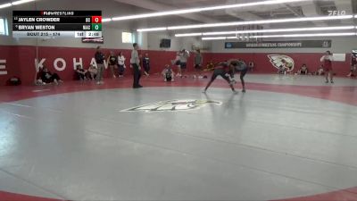 174 lbs Cons. Round 4 - Bryan Weston, North Iowa Area Community College vs Jaylen Crowder, Blackburn