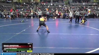 95 lbs Round 5 - Jaxon Petersen, UWC vs Braxx Zimmerman, Ironhawk Wrestling Academy IA