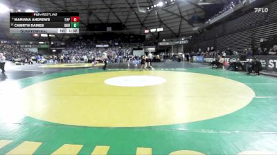 Girls 3A 105 lbs Quarterfinal - Camryn Daines, University (Girls) vs Mariana Andrews, Thomas Jefferson (Girls)