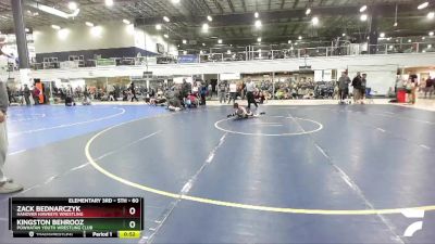 60 lbs 3rd Place Match - Kingston Behrooz, Powhatan Youth Wrestling Club vs Zack Bednarczyk, Hanover Hawkeye Wrestling