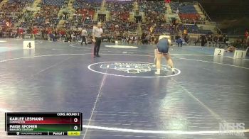 155 lbs Cons. Round 2 - Karlee Lesmann, Carrington vs Paige Spomer, Bismarck Century