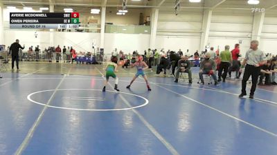 52 lbs Round Of 16 - Averie McDonnell, Smittys Wrestling Barn vs Owen Pereira, Be Well Be Wild Wrestling