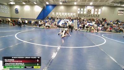 88 lbs Quarterfinal - Jonathan Bexfield, Sanderson Wrestling Academy vs Eli Evans, Northside Wrestling Club