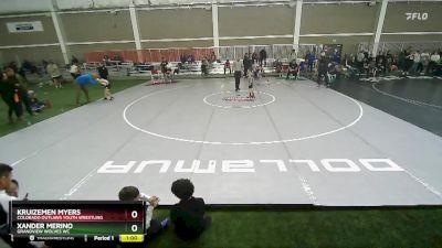 56 lbs Cons. Round 4 - Kruizemen Myers, Colorado Outlaws Youth Wrestling vs Xander Merino, Grandview Wolves WC