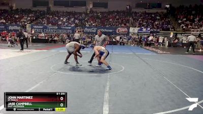 D 1 215 lbs Champ. Round 2 - Jase Campbell, East Ascension vs John Martinez, St. Paul`s