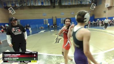 110lbs Quarterfinal - Kamryn Mason, Lake Stevens (Girls) vs Cassidy Halgren, Mount Vernon (Girls)