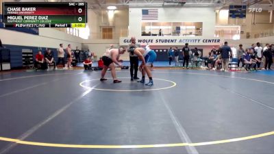 285 lbs Cons. Semi - Miguel Perez Diaz, Southeast Community College vs Chase Baker, Friends University