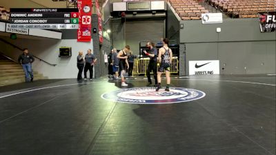 Cadet Boys Lower - 138 lbs Cons. Round 6 - Dominic Andrini, Peninsula Wrestling Club vs Jordan Conoboy, Lassen Wrestling Association