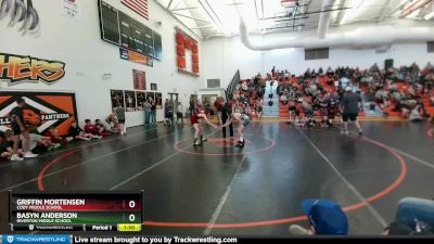 98 lbs Semifinal - Basyn Anderson, Riverton Middle School vs Griffin Mortensen, Cody Middle School