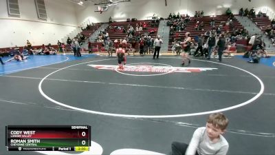 144 lbs Semifinal - Cody West, Lander Valley vs Roman Smith, Cheyenne Central