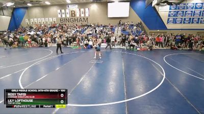 100 lbs Semifinal - Rosy Tafisi, Charger Wrestling Club vs Lily Lofthouse, Top Of Utah