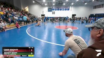 43 lbs Semifinal - Chase Gonzales, Wright Gladiators vs Bennett Booth, Windy City Wrestlers